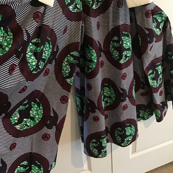 Multi print wide-legged split skirt with pockets - Size OS - Picture 4 of 7